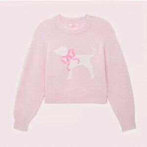 LoveShackFancy x Pink NWT Crew Boxy Full Sleeve Dog Sweater in Pink Tulip Size M